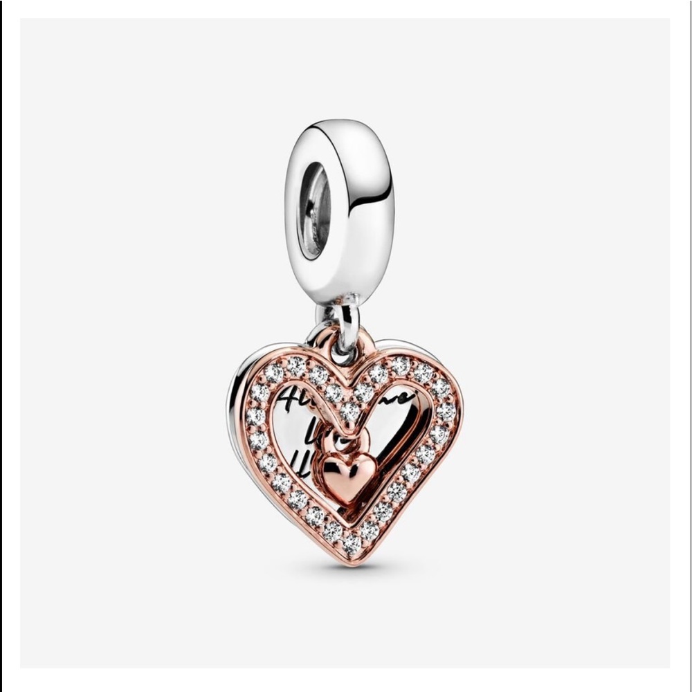 Sparkling Freehand Heart Dangle Charm